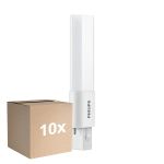 Fordelspakning 10x Philips CorePro PL-S LED 3.5W - 840 Kald Hvit | 2-Stift - Erstatter 7W