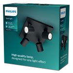 Philips Runner LED Spot Metall Svart | Egnet for 4x GU10