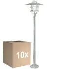 Fordelspakning 10x Nordlux Agger Sokkelampe Metall Brushed Aluminium | Egnet for 1x E27 